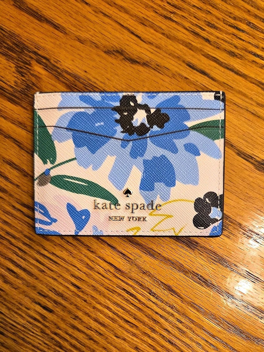Kate Spade Flower Slim Cardholder Floral Cardholder in Blue & Pink NWT